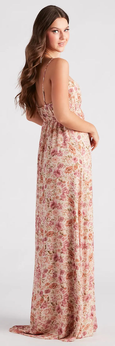 Danika Formal Chiffon Floral A-Line Dress