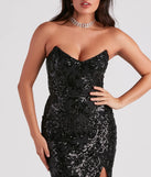 Revamp your 2025 wardrobe with this chic addition, the Chandler Strapless Lace-Up Sequin Formal Dress in black, perfect for elevating your style in the new year.