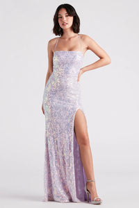 edlyn sequin lace up mermaid formal dress Adelyn Glitter Knit Mermaid Dress