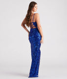 Samara Lace-Up High Slit Sequin Formal Dress