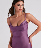 Melina Cowl Neck High Slit Formal Dress