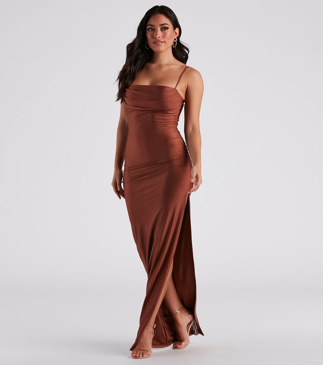 ella cowl neck satin dress Ella Cowl Neck Satin Dress Oshnow