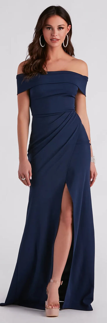 Alina Off-The-Shoulder Mermaid Wrap Dress