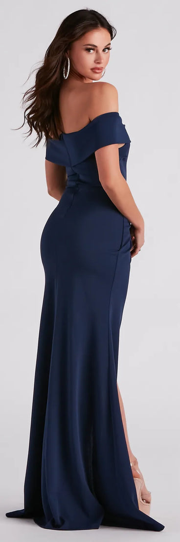 Alina Off-The-Shoulder Mermaid Wrap Dress