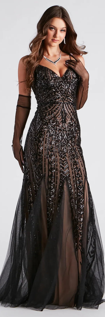 Juliana Formal Sequin Mesh Mermaid Dress