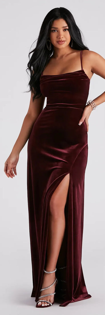 Elaine Formal Velvet A-Line Dress
