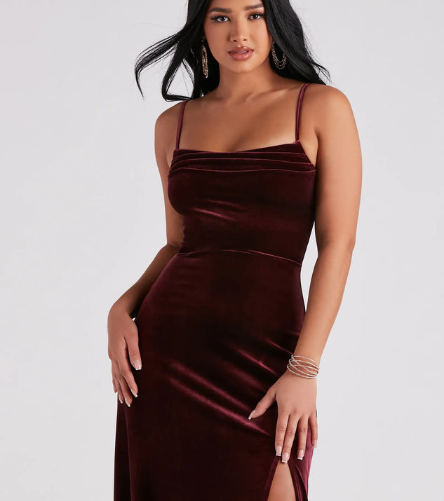 Elaine Formal Velvet A-Line Dress | Windsor