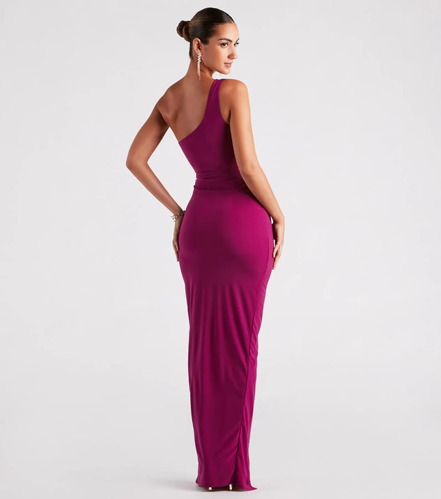 Demi One-Shoulder High Slit Formal Dress | Windsor