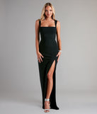 Feel ready for every dance floor moment or feed-worthy reel in the Savannah Formal Crepe Long Dress, a homecoming dress designed to own your moment.