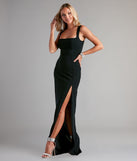 Feel ready for every dance floor moment or feed-worthy reel in the Savannah Formal Crepe Long Dress, a homecoming dress designed to own your moment.