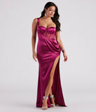 Lo Formal One-Shoulder Satin Corset Dress