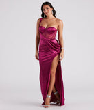 Lo Formal One-Shoulder Satin Corset Dress