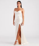 Step into milestone moments with the Melinda Satin Lace-Up Formal Dress, a standout in ivory dresses perfect for birdal showers, Easter celebrations, and 2025 grad looks.