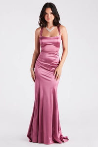 Cassie Formal Satin Lace-Up Mermaid Dress | Windsor