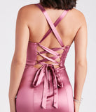 Cassie Formal Satin Lace-Up Mermaid Dress