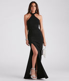 Lacey Formal Crepe Halter Dress