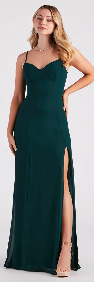 Bella Formal Chiffon A-Line Long Dress