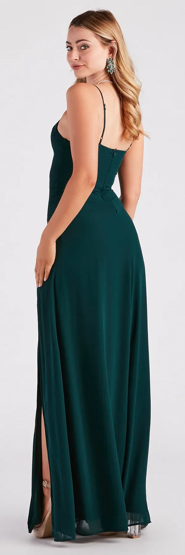 Bella Formal Chiffon A-Line Long Dress | Windsor Bella Formal Chiffon A-Line Long Dress | Windsor