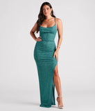 You'll be the best dressed in the Nadia Formal Glitter Long Dress as your fall formal dress with beautiful and unique details from Windsor.