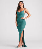 You'll be the best dressed in the Nadia Formal Glitter Long Dress as your fall formal dress with beautiful and unique details from Windsor.