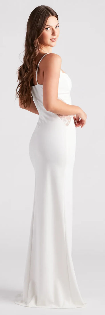 Jaime Formal Crepe Lace Mermaid Dress