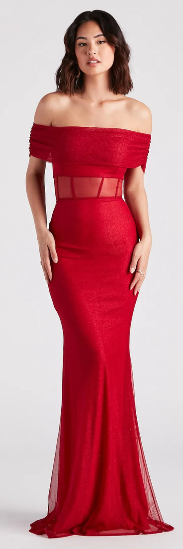 Alice Formal Glitter Off The Shoulder Dress