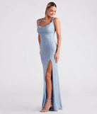 Taryn Glitter Knit A-Line Formal Dress