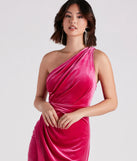 Connie Formal Velvet One-Shoulder Dress