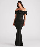 Make a bold statement in the Halsey Formal Glitter Ruffled Mermaid Dress in black, the perfect summer dress for weddings, cocktail hours, nights out, and/or seasonal celebrations.