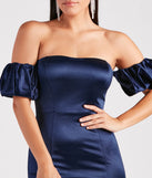 Rose Formal Satin Off-The-Shoulder Mermaid Dress