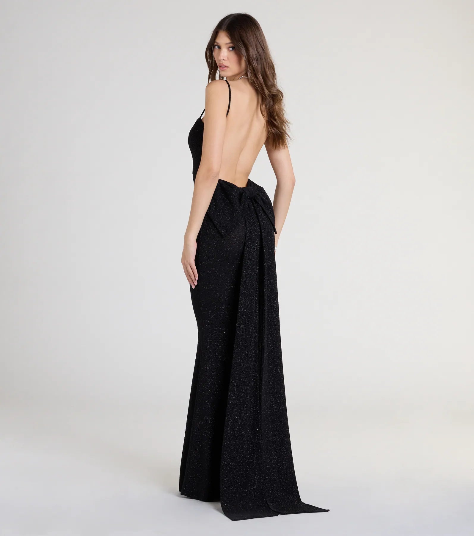 Gwendolyn Glitter Knit Bow-Back Mermaid Dress | Windsor