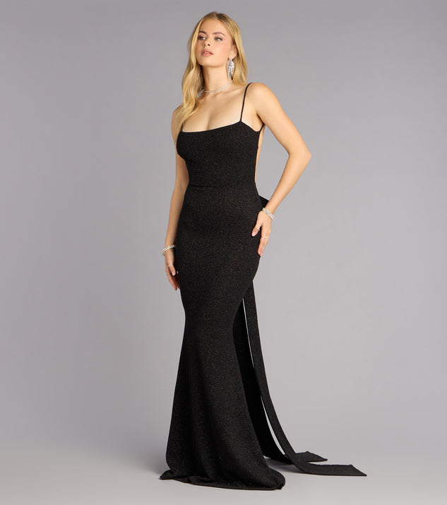 Gwendolyn Glitter Knit Bow-Back Mermaid Dress | Windsor