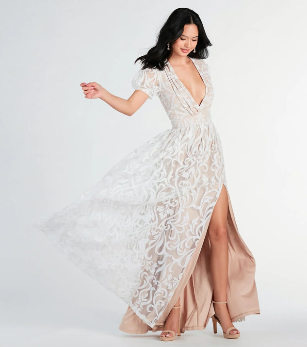 Kassidy Formal Flocked Velvet Dress | Windsor Kassidy Formal Flocked Velvet Dress | Windsor