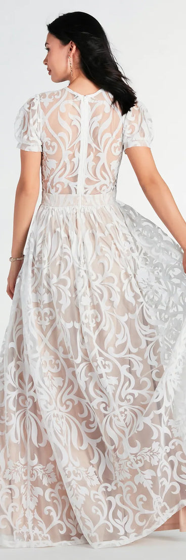 Kassidy Formal Flocked Velvet Dress