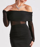 Alessia Off-The-Shoulder Sheer Mesh Formal Dress