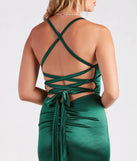 Rose Formal Satin Lace-Up Mermaid Dress
