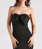 Alissa Bow-Front Glitter Knit Mermaid Dress