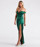 Klaudia Formal Satin Off The Shoulder Dress