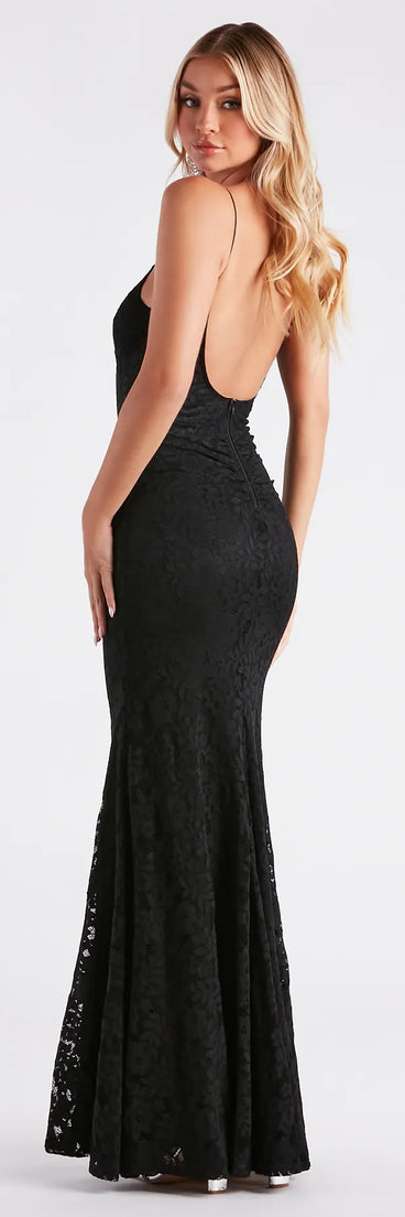 Joan Formal Lace Low Back Mermaid Dress