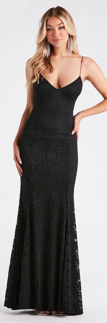 Joan Formal Lace Low Back Mermaid Dress