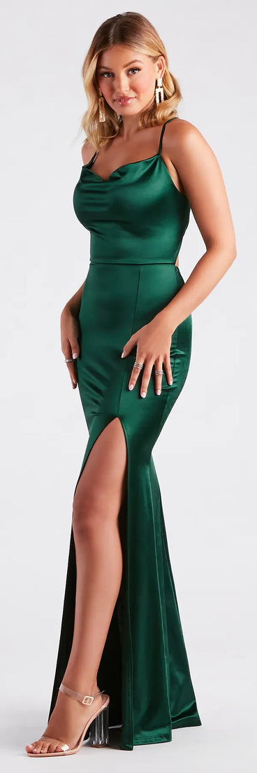 Bristol Formal Satin Lace-Up Dress