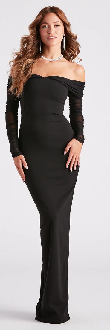 Giselle Formal Crepe Off-The-Shoulder Dress