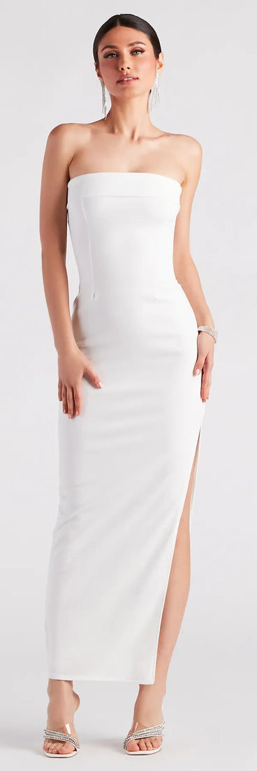 Kaisley Strapless High Slit Slim-Fit Formal Dress