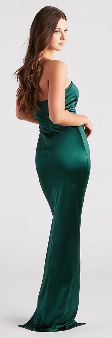 Sofie Formal Satin Strapless Long Dress