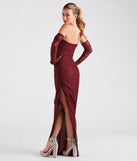 Viola Formal Glitter Long Dress With Gloves