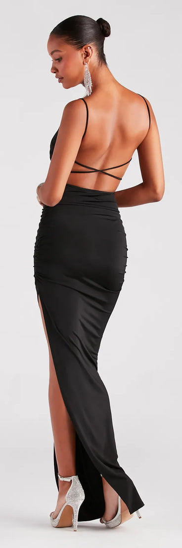 Lottie Formal Cross Back Slim Long Dress