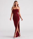 Make a bold statement in the Alisha Rhinestone Strap Formal Dress in burgundy, the perfect spring dress for weddings, cocktail hours, nights out, and/or seasonal celebrations.