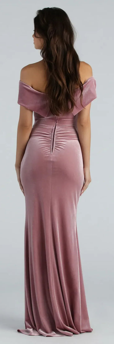 Jane Formal Velvet Off-The-Shoulder Dress