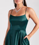 Rylan High Slit A-Line Satin Formal Dress