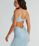A stunning pick for an engagement photoshoot outfit or autumn wedding guest dress, this fall formal dress showcases the Britnee Formal Glitter Open Back Long Dress in periwinkle with a graceful silhouette that captures the moment.